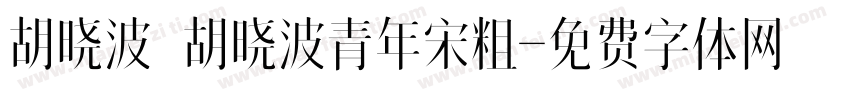胡晓波 胡晓波青年宋粗字体转换